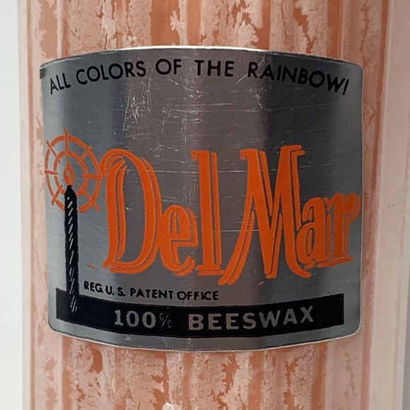 Vintage Del Mar Pink 100% Beeswax Candle GIANT 20 Inches Tall Brand New - Picture 3 of 10